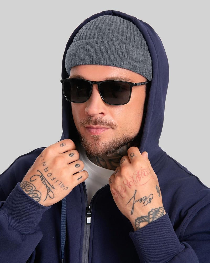 Roybens Short Fisherman Beanie for Men Women, Wool Warm Winter Hat, Swag Knit Cuff Soft Trawler Beanies Watch Cap Skull Caps - Image 2